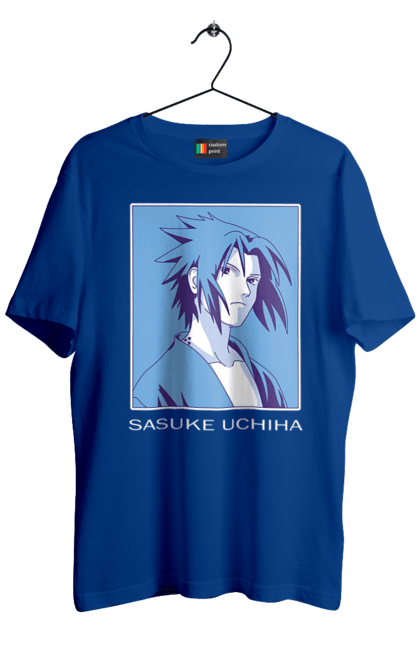 Men's t-shirt with prints Naruto Sasuke Uchiha. Anime, manga, naruto, sasuke, sasuke uchiha, team 7, team number 7, uchiha. 2070702