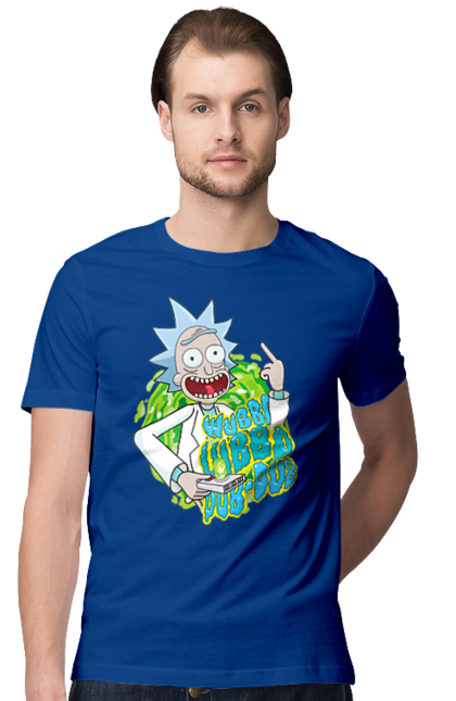 Футболка чоловіча з принтом "Рік та Морті". Rick and morty, мультфільм, наукова фантастика, пригоди, рік, рік і морті, трагікомедія, чорний гумор. 2070702