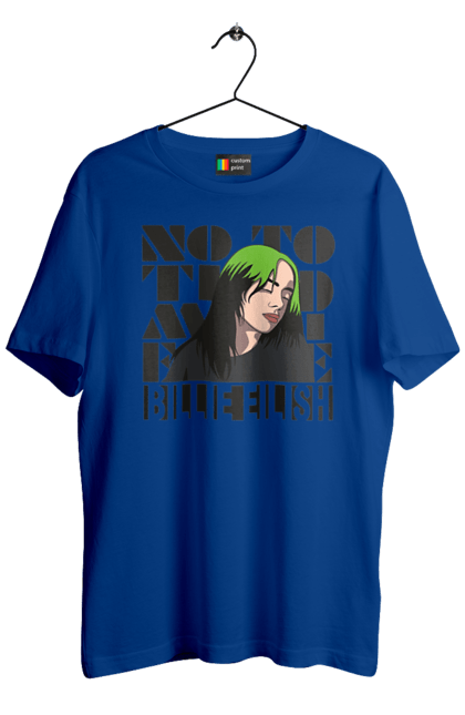 Футболка чоловіча з принтом "Біллі Айліш". Біллі айліш, логотип біллі айліш, принт біллі айліш, співачка біллі айліш. 2070702