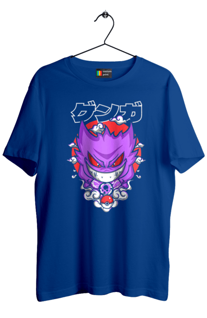 Men's t-shirt with prints Pokemon Gengar. Anime, fushigibana, games, gengar, nintendo, pokemon, pokemon go. 2070702