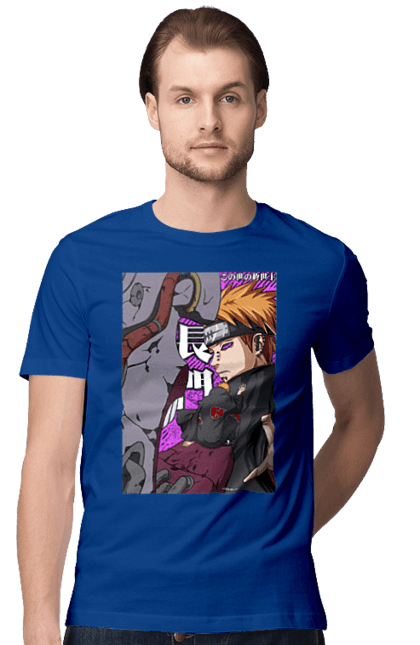 Men's t-shirt with prints Naruto Yahiko. Akatsuki, anime, character, manga, naruto, ninja, pain, tv series, yahiko. 2070702