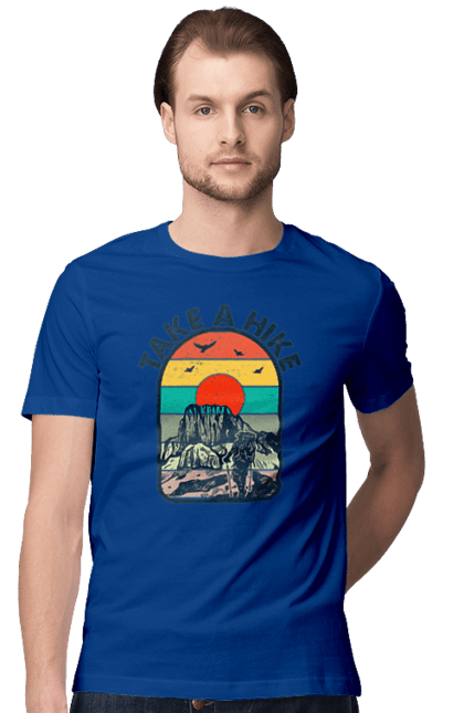 Men`s t-shirt with prints Take A Walk Climber, Mountains. Climber, hike, take a walk. 2070702