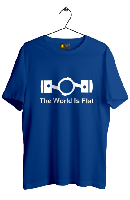 Men`s t-shirt with prints World Flat Wh. Auto, cars, detail. 2070702