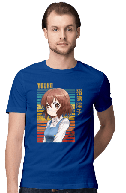 Men's t-shirt with prints Kiniro Mosaic Yoko Inokuma. Anime, gold mosaic, kiniro mosaic, kinmoza, manga, yoko, yoko inokuma. 2070702