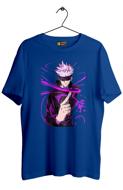 Men's t-shirt with prints Jujutsu Kaisen Gojo. Anime, dark fantasy, gojo, jujutsu kaisen, magic battle, manga, mystic. 2070702