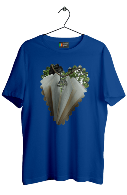 Men`s t-shirt with prints Book valentine. Books, decoration, heart, heart shape, love, nature, reading, wood. 2070702