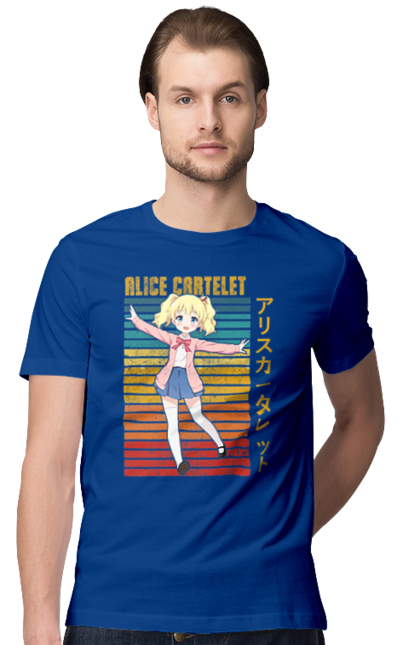 Men's t-shirt with prints Kiniro Mosaic Alice Cartelet. Alice, alice cartelet, anime, gold mosaic, kiniro mosaic, kinmoza, manga. 2070702