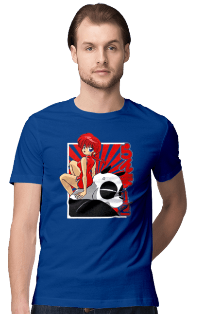 Men's t-shirt with prints Ranma 1/2. Action movie, anime, comedy, manga, mystic, ranma, romance, shampoo. 2070702