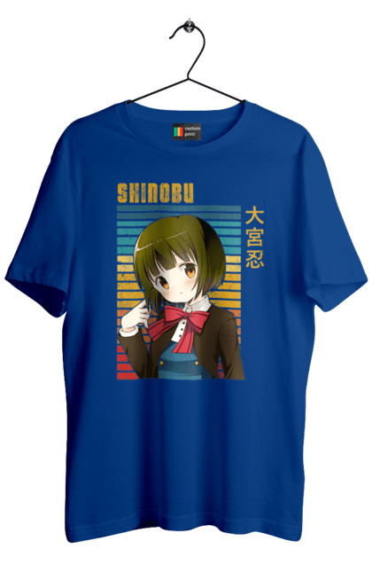 Men's t-shirt with prints Kiniro Mosaic Shinobu Omiya. Anime, gold mosaic, kiniro mosaic, kinmoza, manga, shinobu, shinobu omiya. 2070702