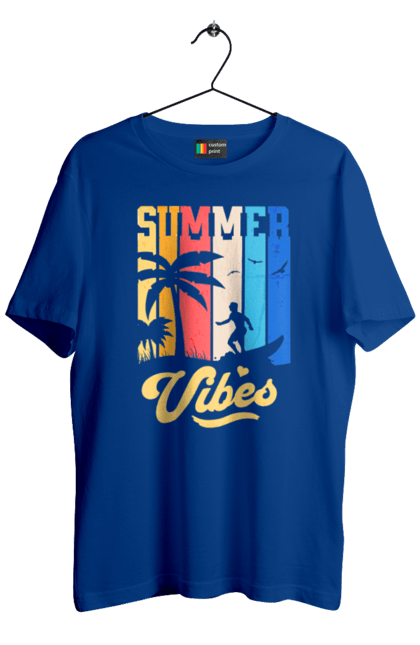 Футболка чоловіча з принтом "Пляжні літні флюїди". Відпочинок, відпустка, літо, море, пляж, серфінг, тропіки. 2070702