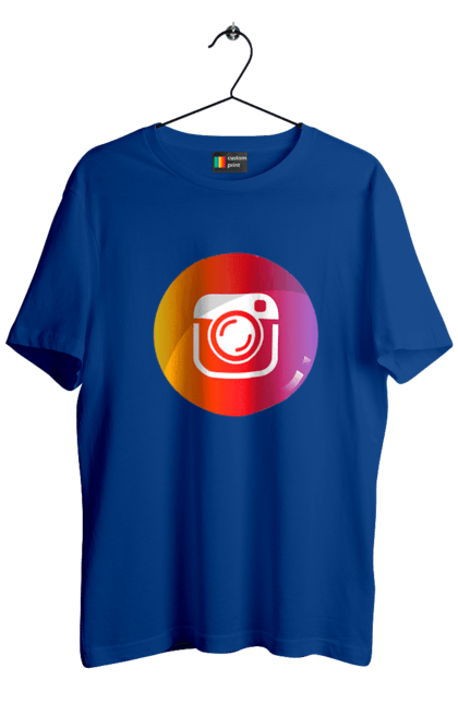 Футболка чоловіча з принтом "Instagram". Cool, gram, insta, instagram, orange, popular, red. CustomPrint.market