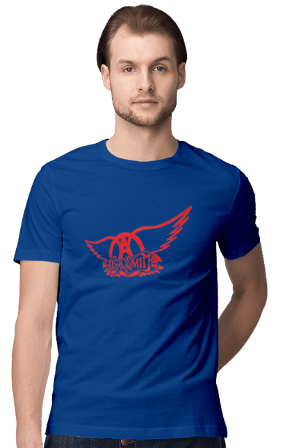 Men's t-shirt with prints Aerosmith. Aerosmith, blues rock, glam rock, group, hard rock, music, rock, rock`n`roll. 2070702