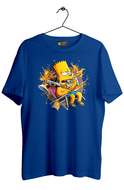 Men's t-shirt with prints Bart Simpson Versace. Bart, cartoon, serial, simpson, versace. 2070702