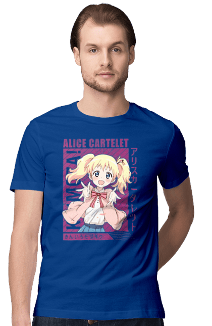 Men's t-shirt with prints Kiniro Mosaic Alice Cartelet. Alice, alice cartelet, anime, gold mosaic, kiniro mosaic, kinmoza, manga. 2070702