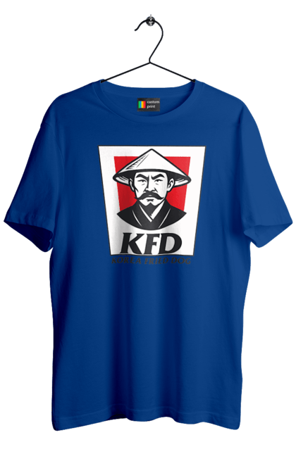 Футболка чоловіча з принтом "Korea Fried Dog". Бренди, гумор, жартівливі, кфц, літні, прикольні, смішні, фаст-фуд. 2070702