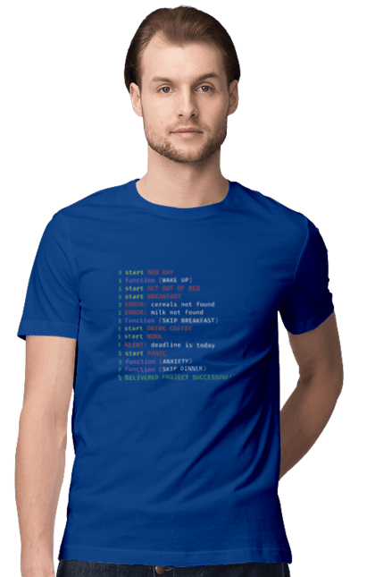 Футболка чоловіча з принтом "Життя програміста". Angular, c, css, html, it, javascript, jquery, php, python, react, svelt, vue, айтишник, айті, гумор, код, кодувати, прогер, програміст, програмісти, ти ж, ти ж програміст, тиж програміст. aslan
