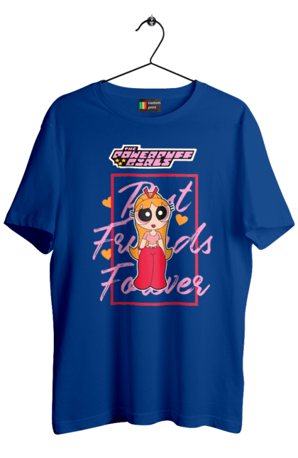 Men's t-shirt with prints Powerpuff Girls Blossom. Animated series, blossom, bubbles, buttercup, cartoon network, cool girls, powerpuff girls. 2070702