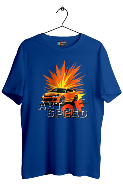 Футболка чоловіча з принтом "Мистецтво швидкості". Авто, автомобіліст, автомобіль, водій, швидкість. 2070702