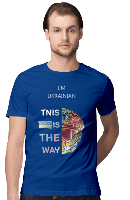 Футболка чоловіча з принтом "Я українець це шлях колорфул". Зсу, мандалоріан, символ україни зсу, солдат зсу, україна, українець це шлях, це шлях, я українець. 2070702