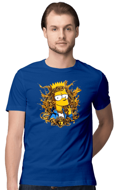 Men's t-shirt with prints Bart Simpson Versace. Bart, cartoon, serial, simpson, versace. 2070702