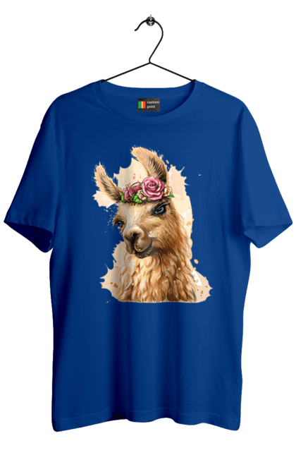 Men`s t-shirt with prints Lama Portrait. Animal, lama, portrait. 2070702