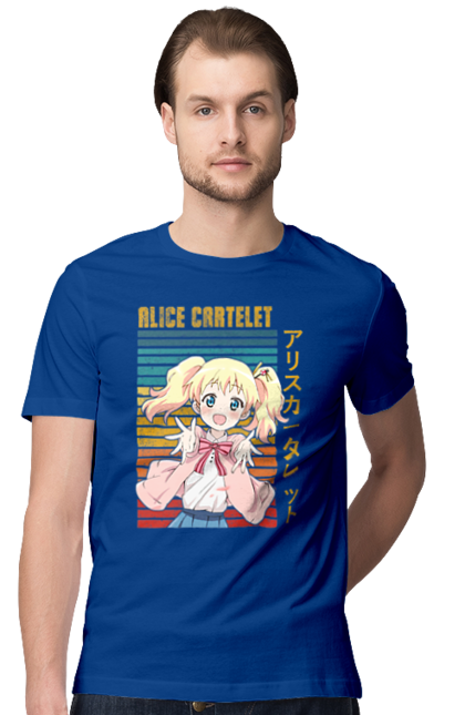 Men's t-shirt with prints Kiniro Mosaic Alice Cartelet. Alice, alice cartelet, anime, gold mosaic, kiniro mosaic, kinmoza, manga. 2070702