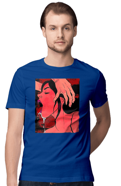 Футболка чоловіча з принтом "Дівчина Смокче Зі Слиною". Секс, смоктати. 2070702