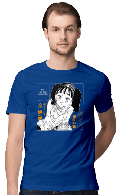 Men's t-shirt with prints Seven Deadly Sins Diane. Adventures, anime, comedy, diana, diane, fantasy, manga, seven deadly sins. 2070702