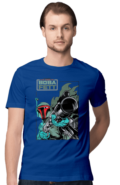 Men's t-shirt with prints Boba Fett. Bob fett, boba fett, clone, head hunter, star wars. 2070702