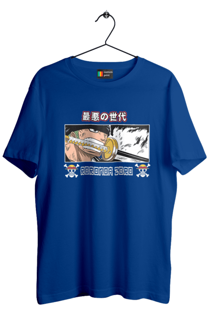 Men's t-shirt with prints One Piece Zoro. Anime, manga, one piece, roronoa zoro, straw hat pirates, swordsman, zoro. 2070702