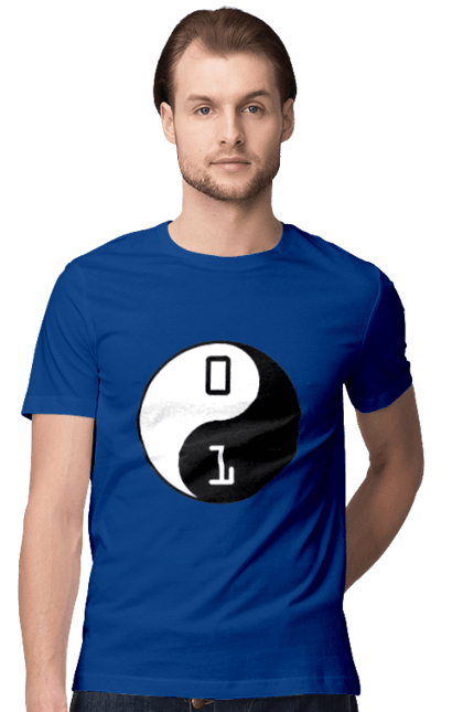 Футболка чоловіча з принтом "Інь Янь". Angular, c, css, html, it, javascript, jquery, php, python, react, svelt, vue, айтишник, айті, гумор, код, кодувати, прогер, програміст, програмісти, ти ж, ти ж програміст, тиж програміст. 2070702