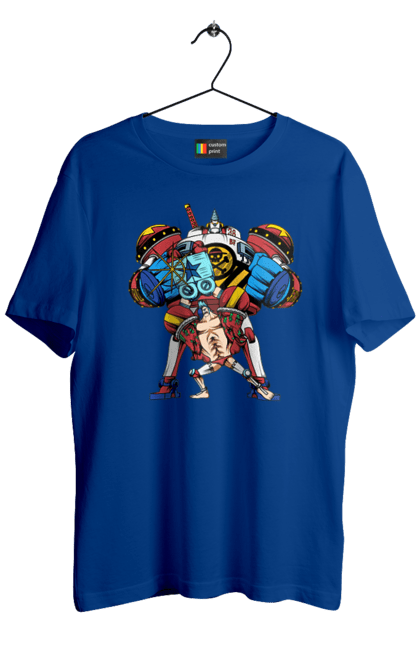 Men's t-shirt with prints One Piece Franky. Anime, franky, iron man, manga, one piece, straw hat pirates. 2070702