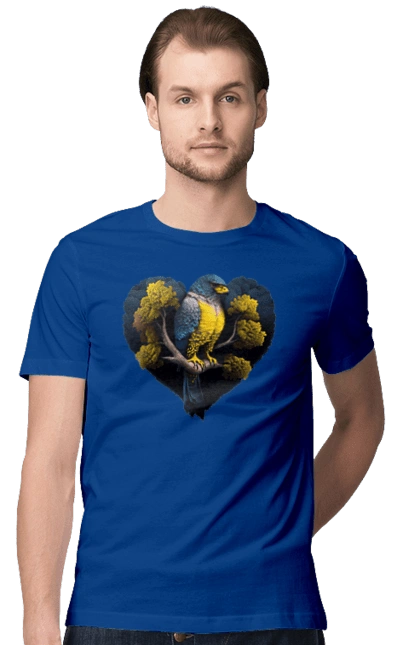 Blue and yellow falcon
