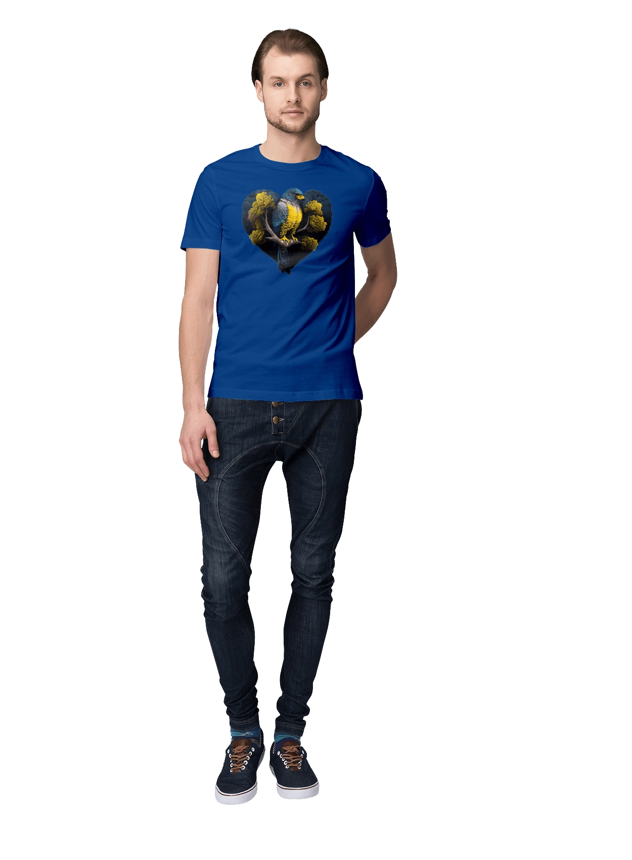 Blue and yellow falcon