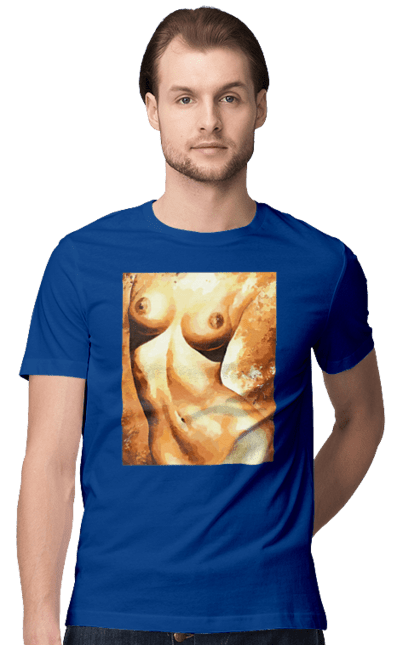 Футболка чоловіча з принтом "Краса тіла". Вигини жіночого тіла, грація тіла, груди, жіноче тіло, жіночі груди, краса тіла. 2070702