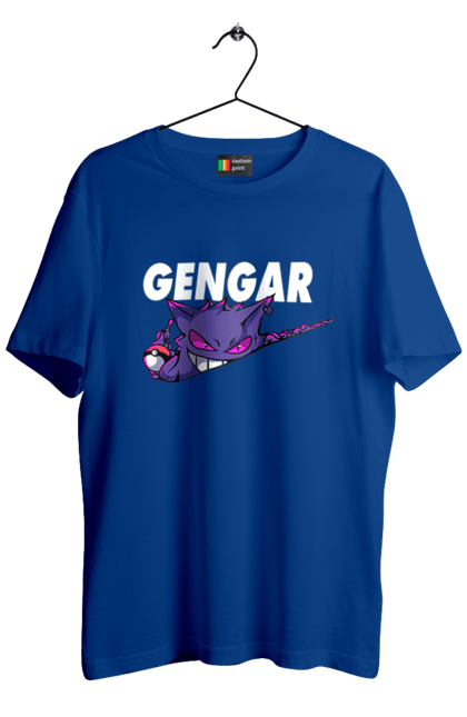 Men's t-shirt with prints Pokemon Gengar. Anime, fushigibana, games, gengar, nintendo, pokemon, pokemon go. 2070702