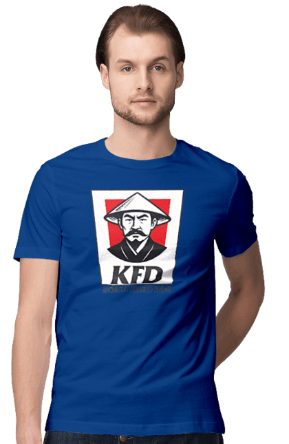 Футболка чоловіча з принтом "Korea Fried Dog". Бренди, гумор, жартівливі, кфц, літні, прикольні, смішні, фаст-фуд. 2070702