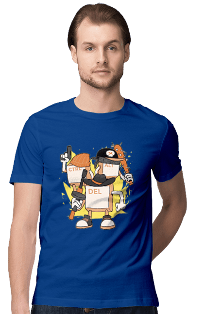 Футболка чоловіча з принтом "Ctrl alt del Програмерський екшен". 404, andoid, aws, backend, c++, cloud, css, data, dev, devops, frontend, geek, git, github, go, golang, google, hacker, html, ios, java, javascript, jquery, js, linux, nodejs, php, python, react, science, script, web, геймер, гік, дата, клавіши, код, компьютер, лінукс, мова, облако, пайтон, пингфин, программист, програмування, талисман, хакер. 2070702