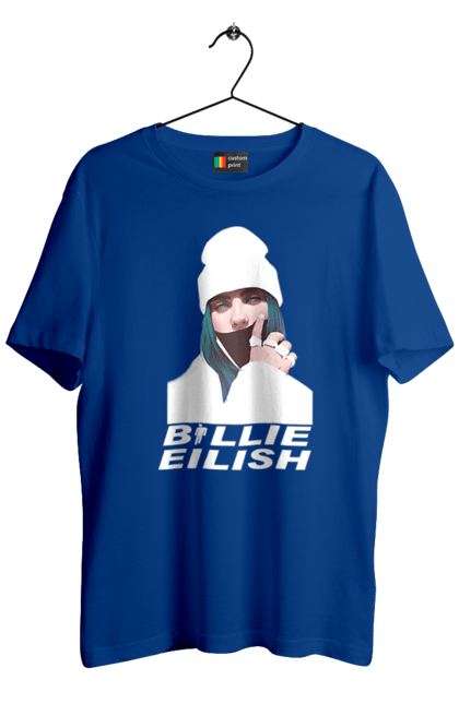 Футболка чоловіча з принтом "Біллі Айліш". Біллі айліш, логотип біллі айліш, принт біллі айліш, співачка біллі айліш. 2070702