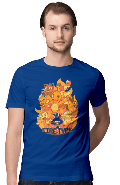 Men's t-shirt with prints Pokemon Charmander. Anime, charmander, games, nintendo, pokemon, pokemon go. 2070702