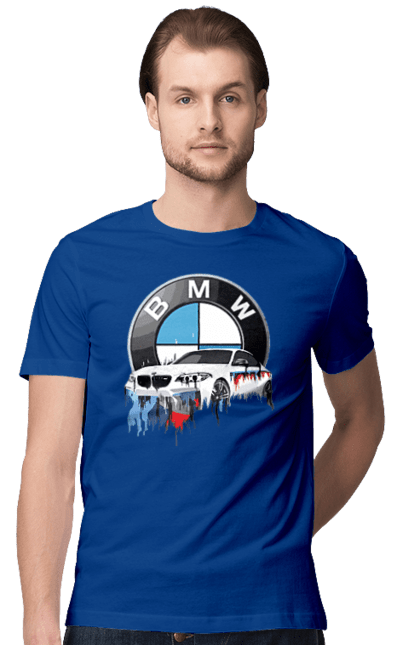 Футболка мужская с принтом BMW. Bmv, авто, бмв, бмв фан, фанклуб. 2070702