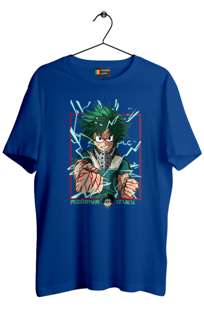 Футболка чоловіча з принтом "Моя академія героїв Мідорія". Izuku, midoriya, my hero academia, аніме, ізуку мідорія, манга, мідорія, моя геройська академія. 2070702