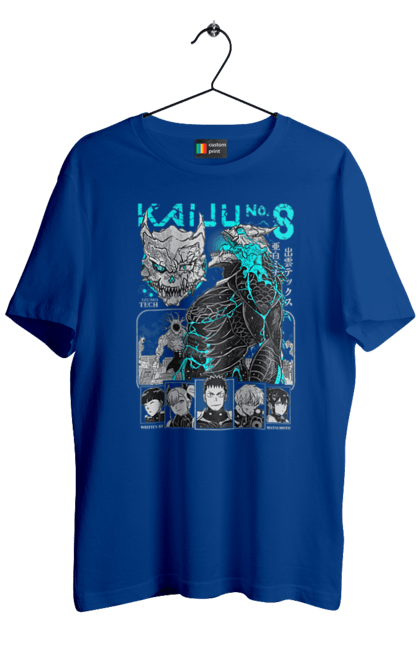 Men's t-shirt with prints Kaiju № 8 Kafka Hibino. Anime, hibino kafka, kafka hibino, kaiju, kaiju 8, kaiju 8, kaiju № 8, manga. 2070702