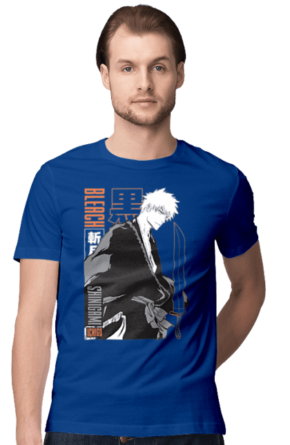 Men's t-shirt with prints Bleach Ichigo Kurosaki. Anime, bleach, ichigo, ichigo kurosaki, manga. 2070702