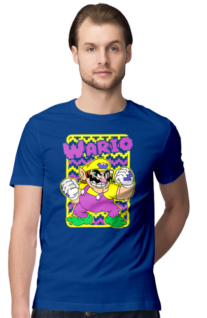 Men's t-shirt with prints The Super Mario Bros. Wario. Character, game, mario, mario bros, nintendo, super mario bros, wario. 2070702