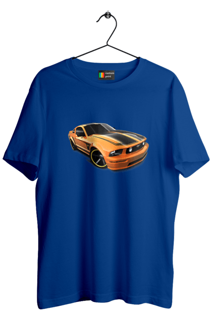 Футболка чоловіча з принтом "Помаранчева, швидкісна машина". Їзда, колеса, машина, швидкість. 2070702