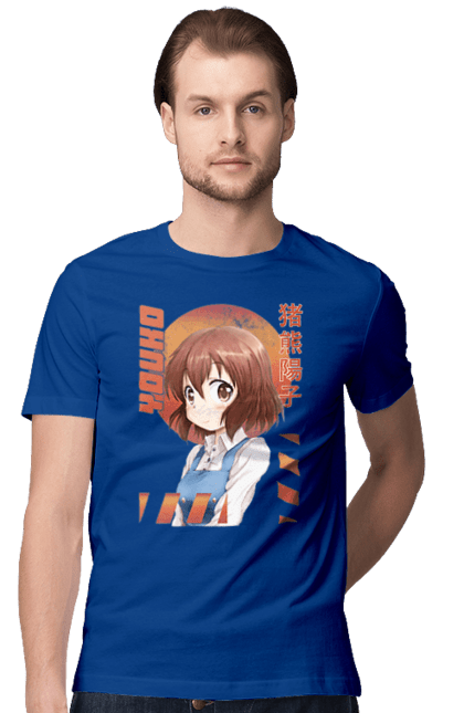 Men's t-shirt with prints Kiniro Mosaic Yoko Inokuma. Anime, gold mosaic, kiniro mosaic, kinmoza, manga, yoko, yoko inokuma. 2070702