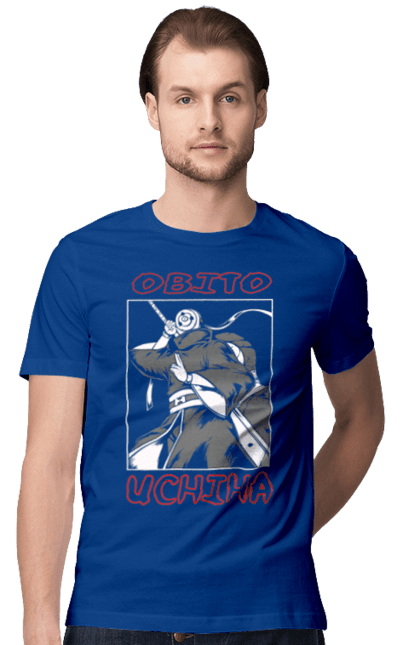 Men's t-shirt with prints Naruto. Anime, character, manga, naruto, ninja, obito uchiha, tv series. 2070702