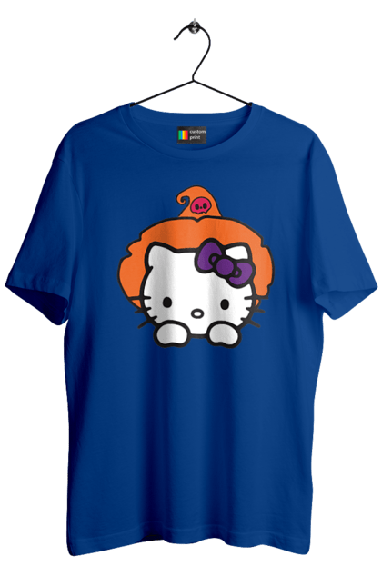 Men's t-shirt with prints Hello Kitty Halloween. Brand, cat, character, halloween, hello kitty, kitten, kitty, witch. 2070702