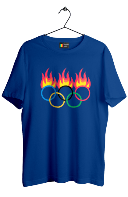 Футболка чоловіча з принтом "Олімпійські Ігри Вогонь". Вогонь, олімпійські ігри. CustomPrint.market